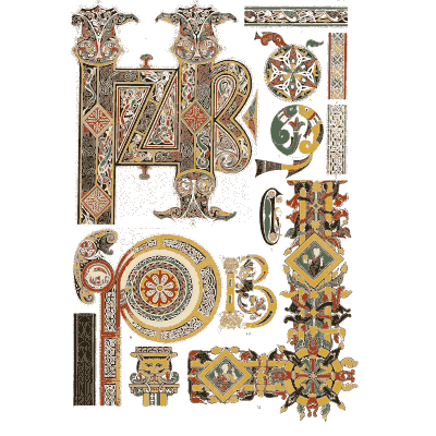 Celtic interlace manuscript initials - Der Ornamentenschatz - 1887
