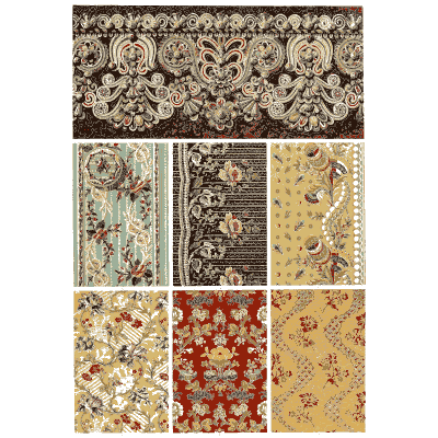 Acanthus frieze and woven floral repeats - Der Ornamentenschatz - 1887