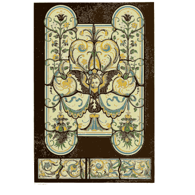 Arabesque panel with palmettes and medallions - Der Ornamentenschatz - 1887