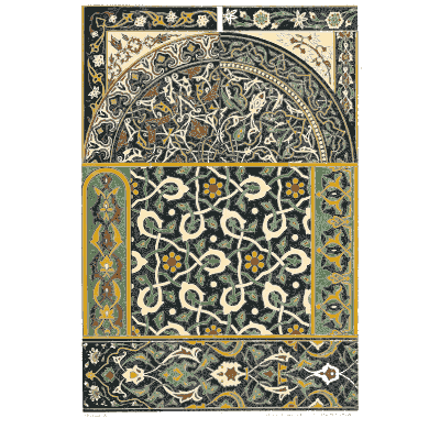 Interlace medallion and geometric tiles - Der Ornamentenschatz - 1887