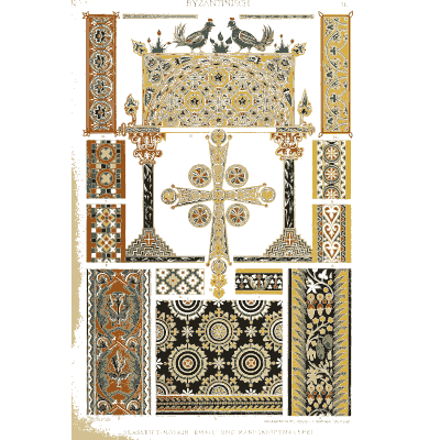 Byzantine jewelled cross with peacocks - Der Ornamentenschatz - 1887
