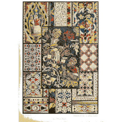Gothic woven textile patterns - Der Ornamentenschatz - 1887