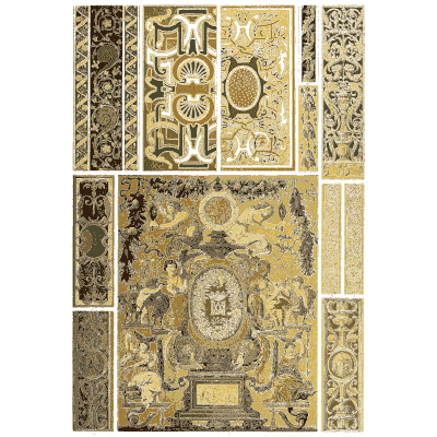 Strapwork cartouche with pilaster panels - Der Ornamentenschatz - 1887