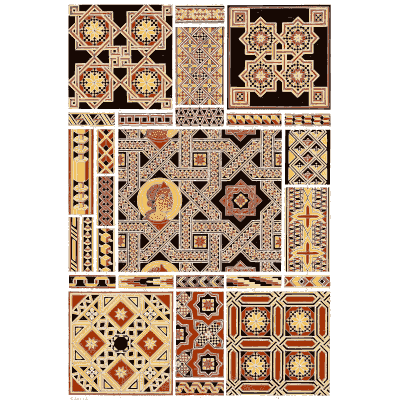 Geometric mosaic floor patterns - Der Ornamentenschatz - 1887
