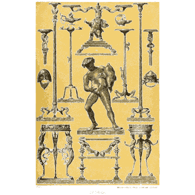 Roman bronze candelabra, tripods and lamps - Der Ornamentenschatz - 1887