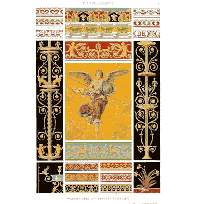 Pompeian wall with flying winged figure - Der Ornamentenschatz - 1887