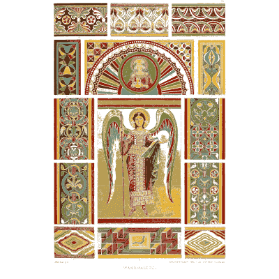 Byzantine mosaic archangel panel - Der Ornamentenschatz - 1887