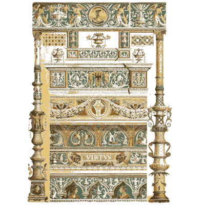 Carved chimneypiece elevation - Der Ornamentenschatz - 1887