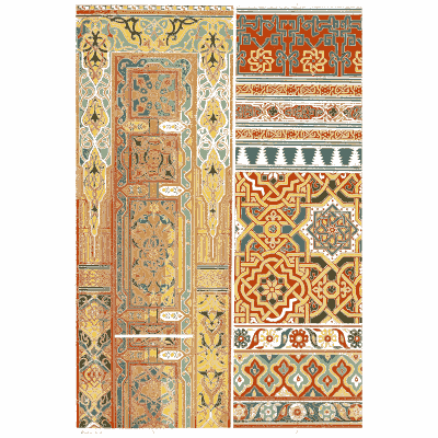 Arabesque door panel with interlace - Der Ornamentenschatz - 1887
