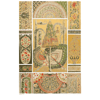 Painted Indian deity among rosettes - Der Ornamentenschatz - 1887