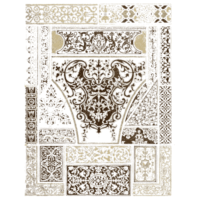 Scrollwork panel with birds and arabesque - Der Ornamentenschatz - 1887