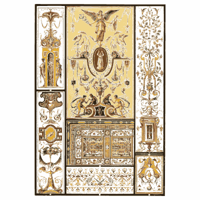 Winged figure between candelabra pilasters - Der Ornamentenschatz - 1887