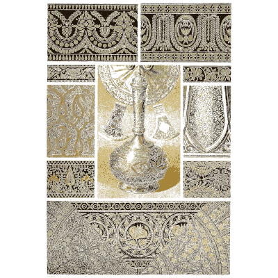 Filigree panels around a hanging lamp - Der Ornamentenschatz - 1887