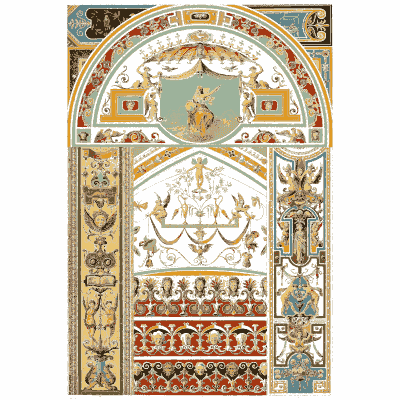 Painted lunette above grotesque wall panel - Der Ornamentenschatz - 1887