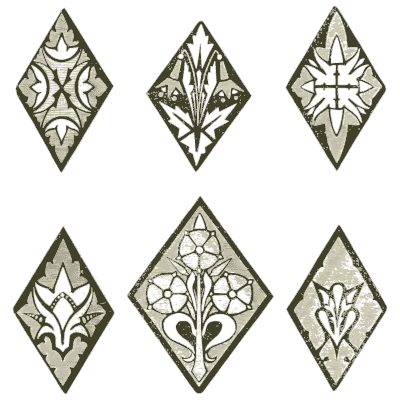 Floral lozenge quarries - Principles of Decorative Design - 1873
