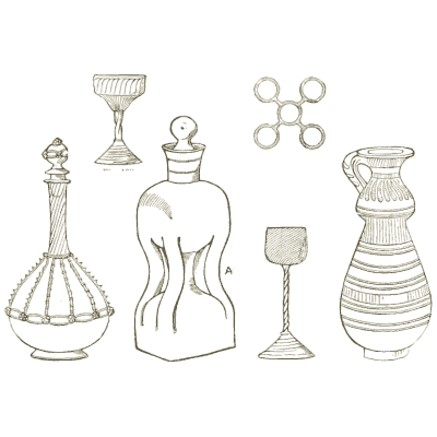 Glass decanters and goblets - Principles of Decorative Design - 1873
