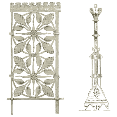 Iron grille panel and lamp standard - Principles of Decorative Design - 1873