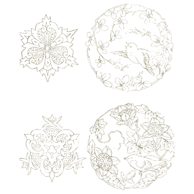 Floral roundels with bird - Principles of Decorative Design - 1873