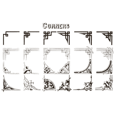Corner designs - Draughtsman's Alphabets - 1877
