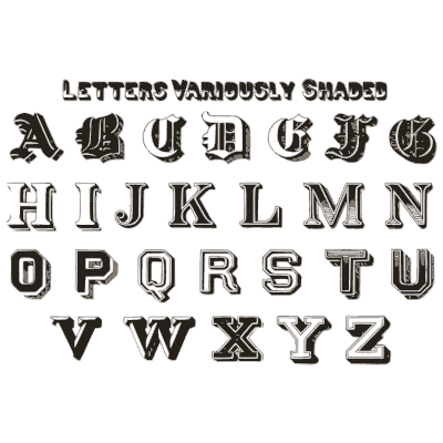 Letters variously shaded - Draughtsman's Alphabets - 1877