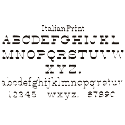Italian print alphabet - Draughtsman's Alphabets - 1877