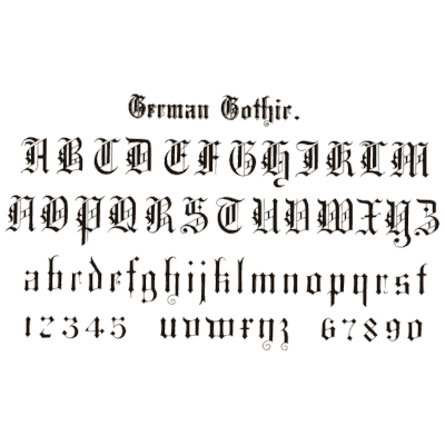German gothic alphabet - Draughtsman's Alphabets - 1877
