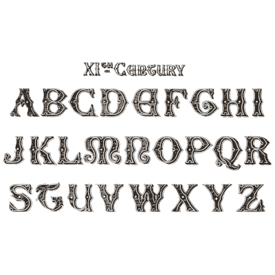 Eleventh century alphabet - Draughtsman's Alphabets - 1877