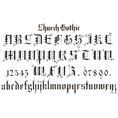 Church gothic alphabet - Draughtsman's Alphabets - 1877