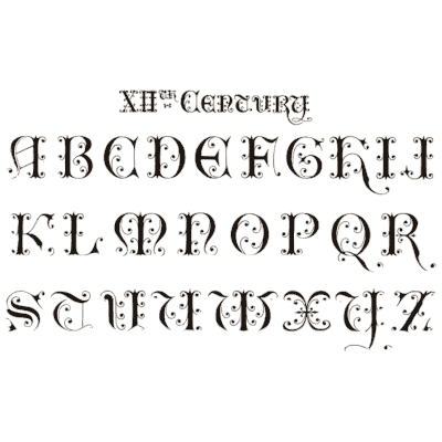 Twelfth century alphabet - Draughtsman's Alphabets - 1877