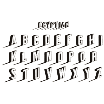 Egyptian shadow alphabet - Draughtsman's Alphabets - 1877