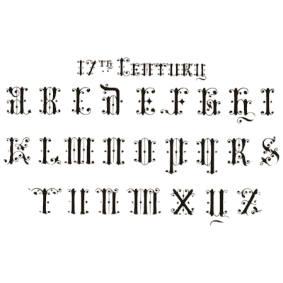 Seventeenth century alphabet - Draughtsman's Alphabets - 1877