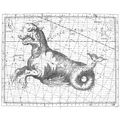 Cetus star chart - Atlas Coelestis - 1729