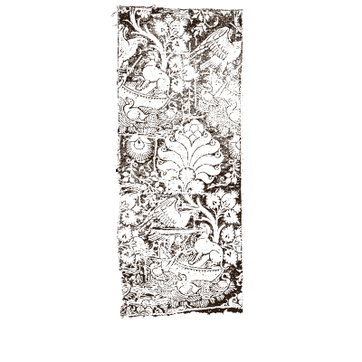 Brocade fragment with scrolling stems - Historic Textile Fabrics - 1923