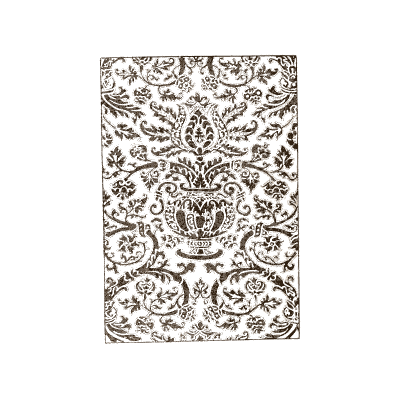 Damask with a flower vase in scrolls - Historic Textile Fabrics - 1923