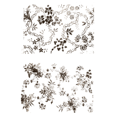 Printed flower sprigs - Historic Textile Fabrics - 1923