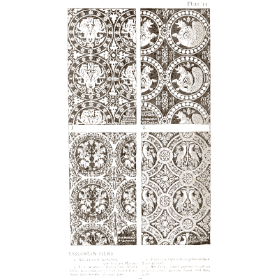 Woven roundels with birds and beasts - Historic Textile Fabrics - 1923