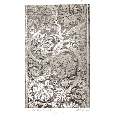 Coarse brocade of large leaves and flowers - Historic Textile Fabrics - 1923