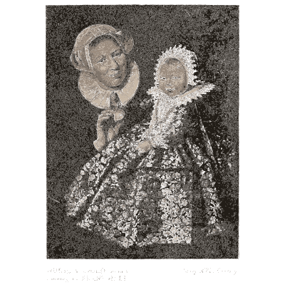 Woman and child in ruffs - Historic Textile Fabrics - 1923