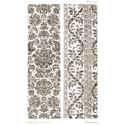 Upright strips of small flowers - Historic Textile Fabrics - 1923