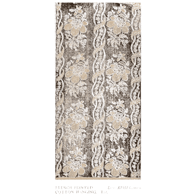 Floral band between woven stripes - Historic Textile Fabrics - 1923