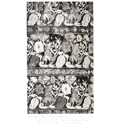 Floral bands on a dark ground - Historic Textile Fabrics - 1923