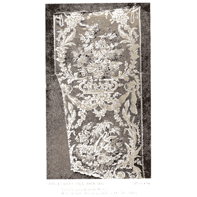 Embroidered panel with an urn of flowers - Historic Textile Fabrics - 1923