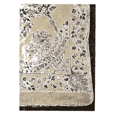 Embroidered cloth corner with sprays - Historic Textile Fabrics - 1923