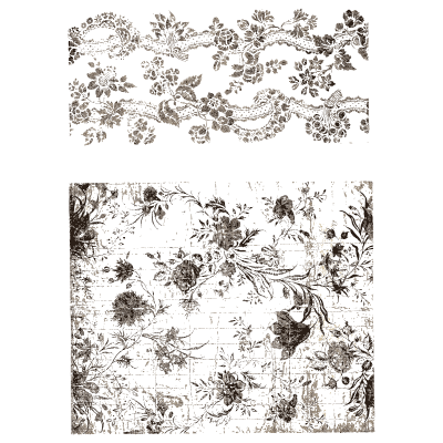 Printed cloths with flower sprays and ribbon - Historic Textile Fabrics - 1923