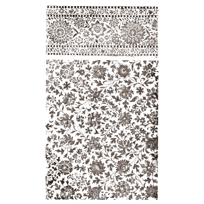 Ornament bands over a flowered ground - Historic Textile Fabrics - 1923