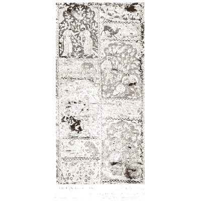 Embroidered panel with beasts in compartments - Historic Textile Fabrics - 1923