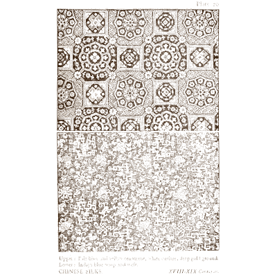 Rosette squares over a speckled ground - Historic Textile Fabrics - 1923