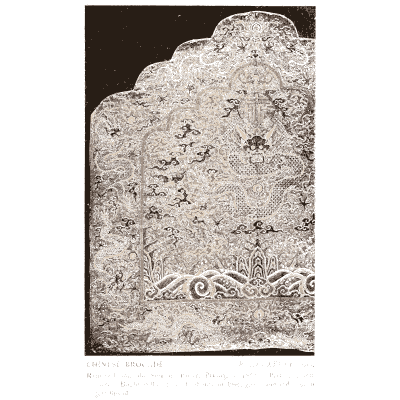 Arched embroidered panel with flowered field - Historic Textile Fabrics - 1923