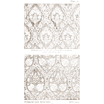 Leaves in an ogee lattice - Historic Textile Fabrics - 1923
