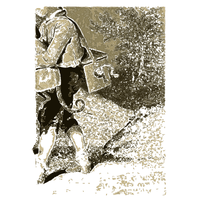 Three children at a garden gate - Godey's Lady's Book, 1864 - 1864